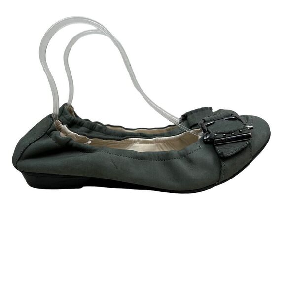 Geox Respira Flats Shoes Nubuck Leather Slip On Green Women Size‎ EU 39.5 - Picture 1 of 8